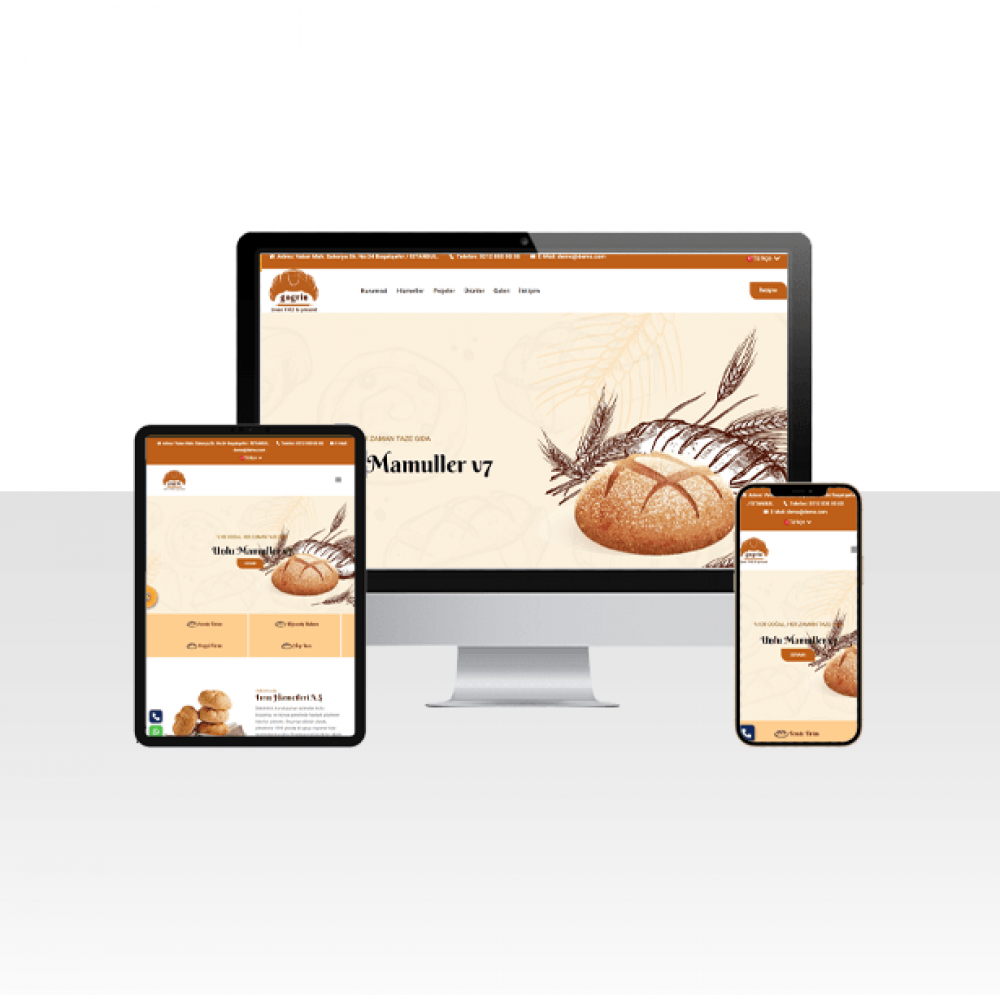 Unlu Mamüller Pastane Hazır Web Site Paketi - Çörek