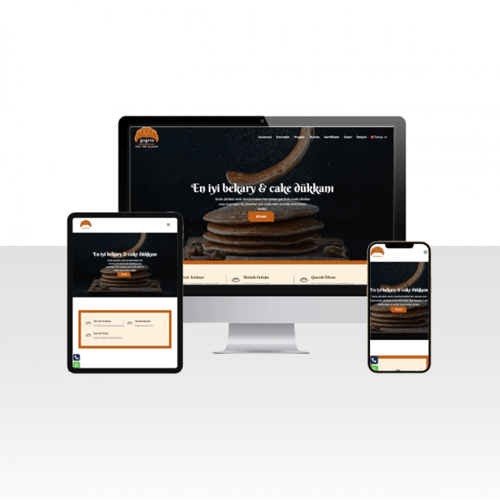 Pasta Dükkanı Hazır Web Sitesi Paketi - Kruvasan